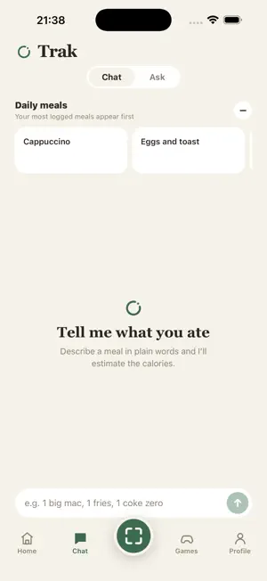 Trak: AI Calorie Tracker screenshot 1