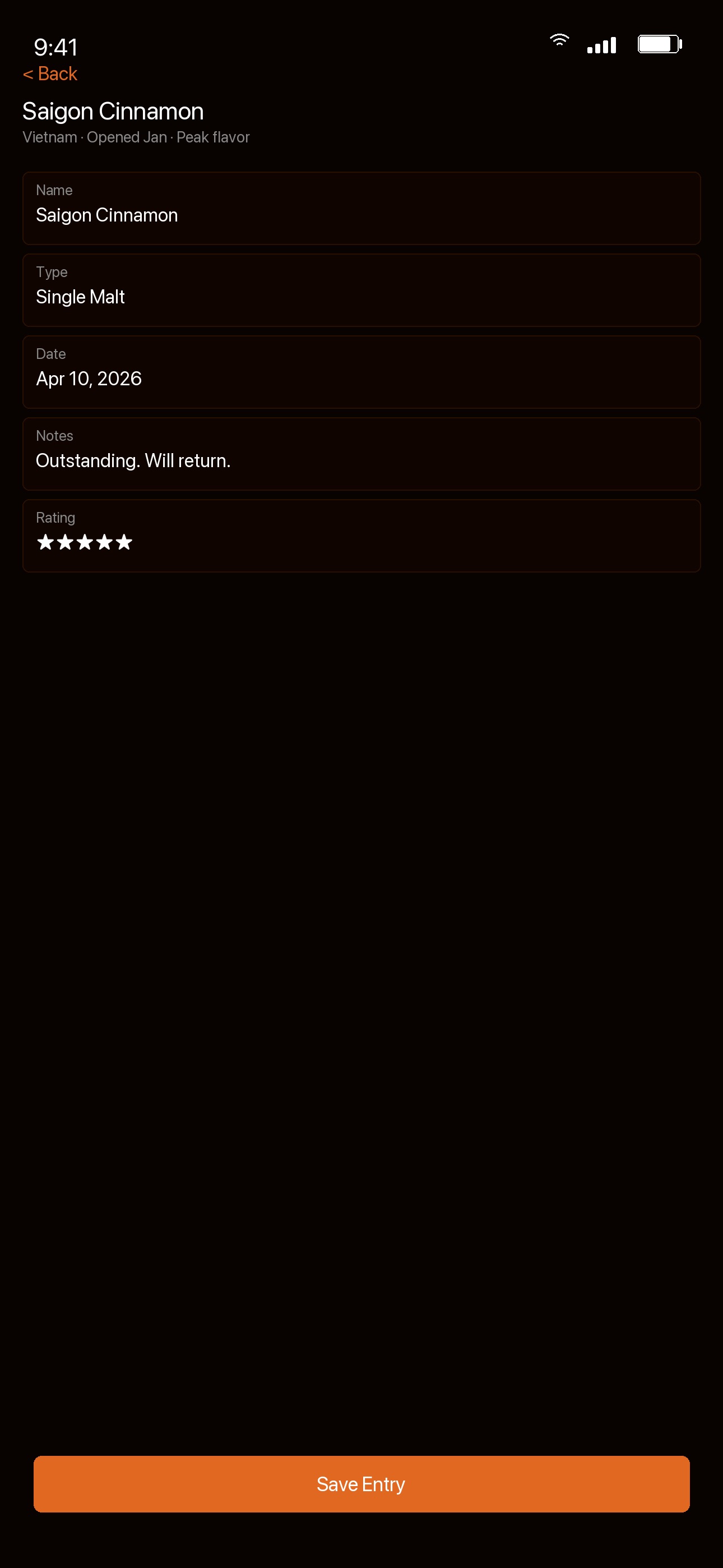 Screenshot 2 of Spice Rack Journal