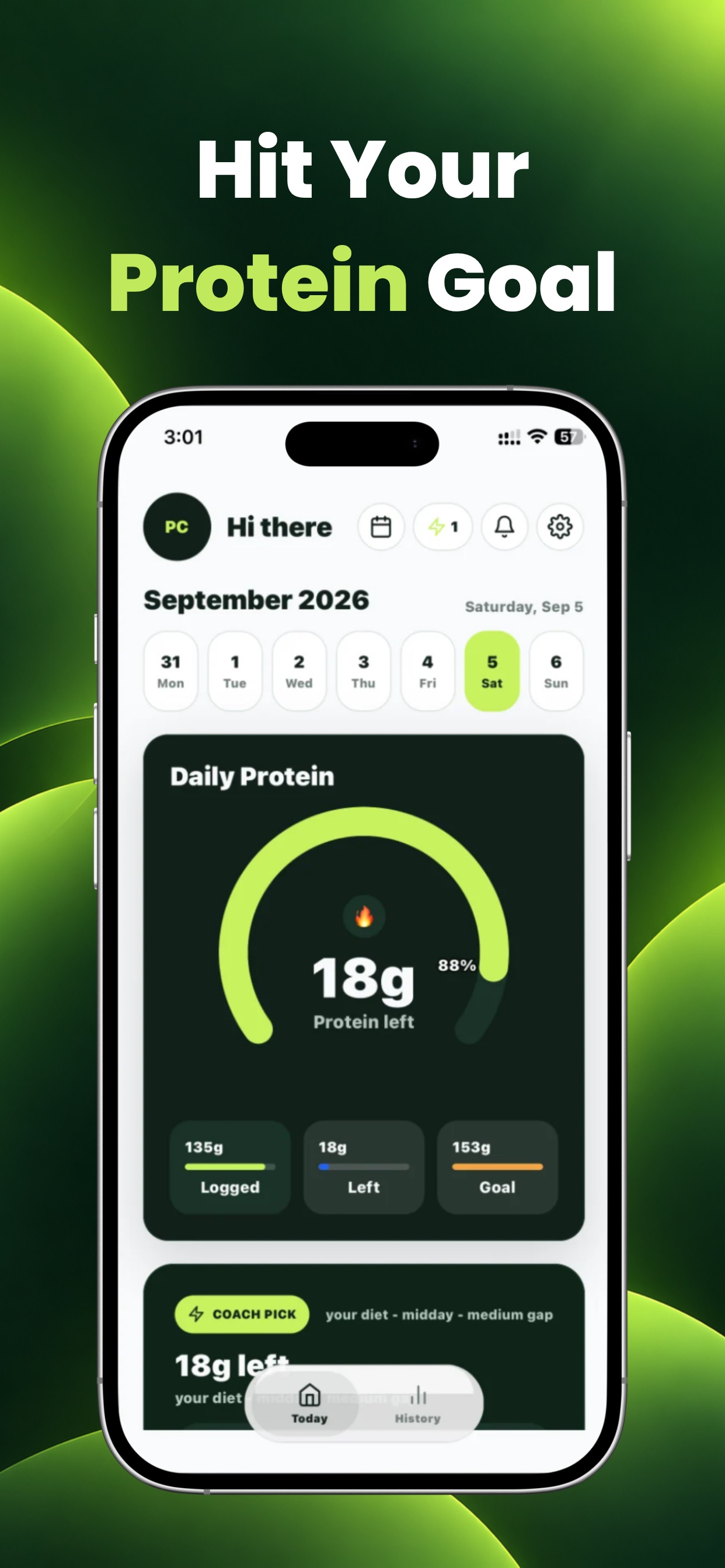 Screenshot 1 of Protein Coach: Protein Tracker