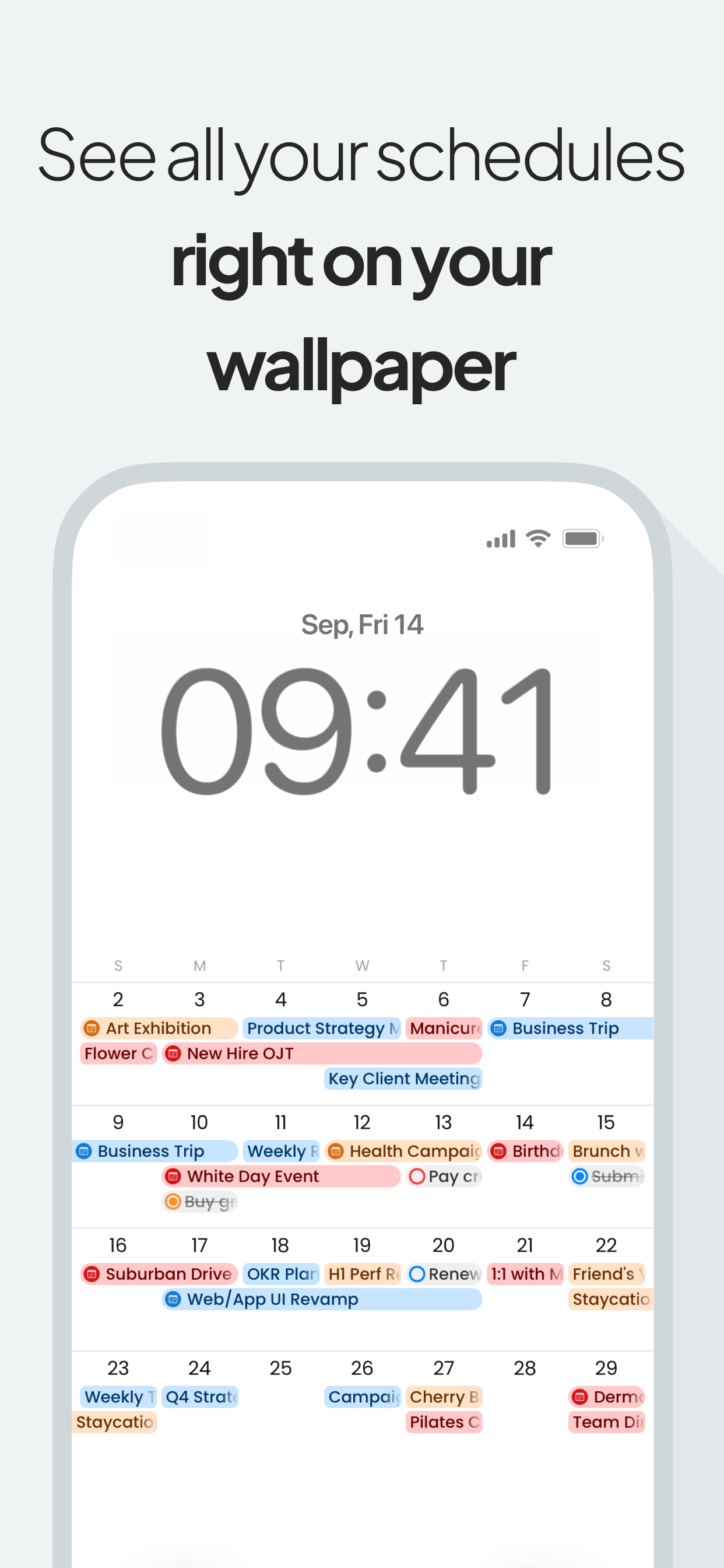 Layered: Calendar on Wallpaper