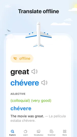 Captura de pantalla de SpanishDictionary.com Learning en iPhone 4