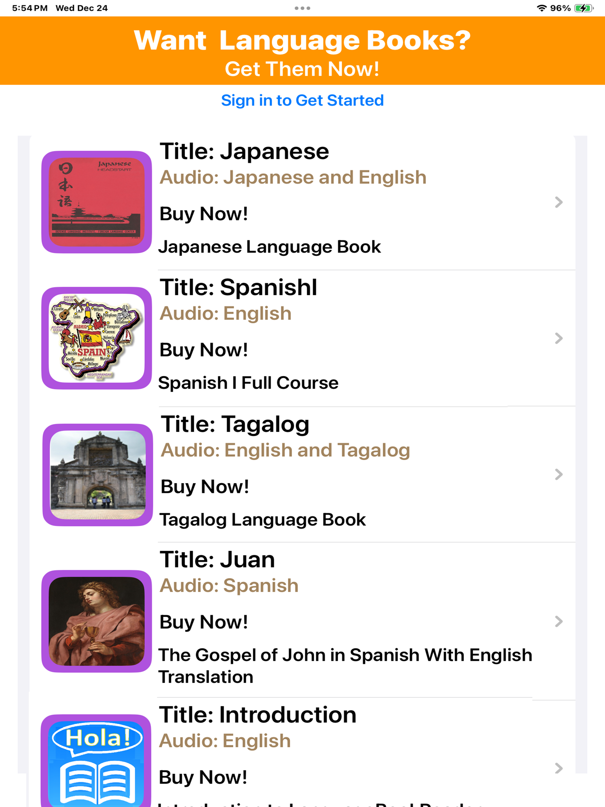 Language Book Reader