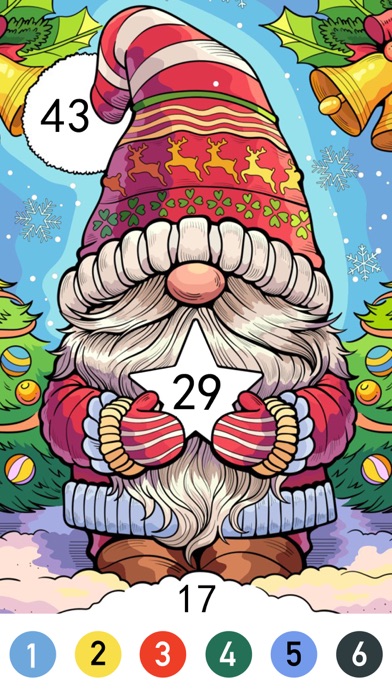 Christmas Color by Number Game iPhone screenshot 4 - Games app