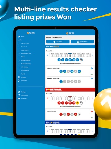 NY Lotto Results iPad screenshot