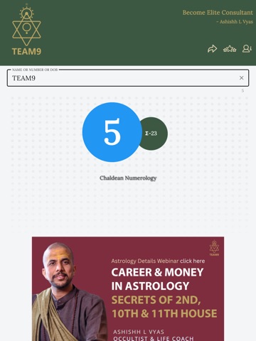 Numerology Calculator - Team9 iPad screenshot