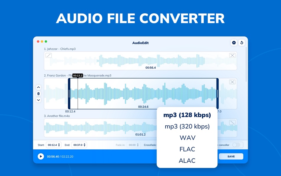 #6. AUDIOEDIT - Cut, Merge & Trim (macOS) Podle: Inline Solutions s.r.o.