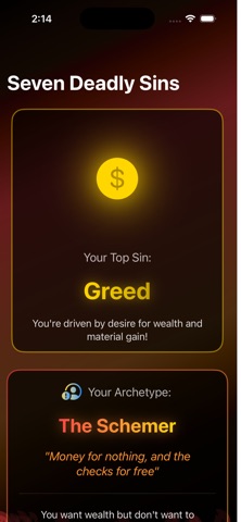 Seven Deadly Sins Quiz screenshot
