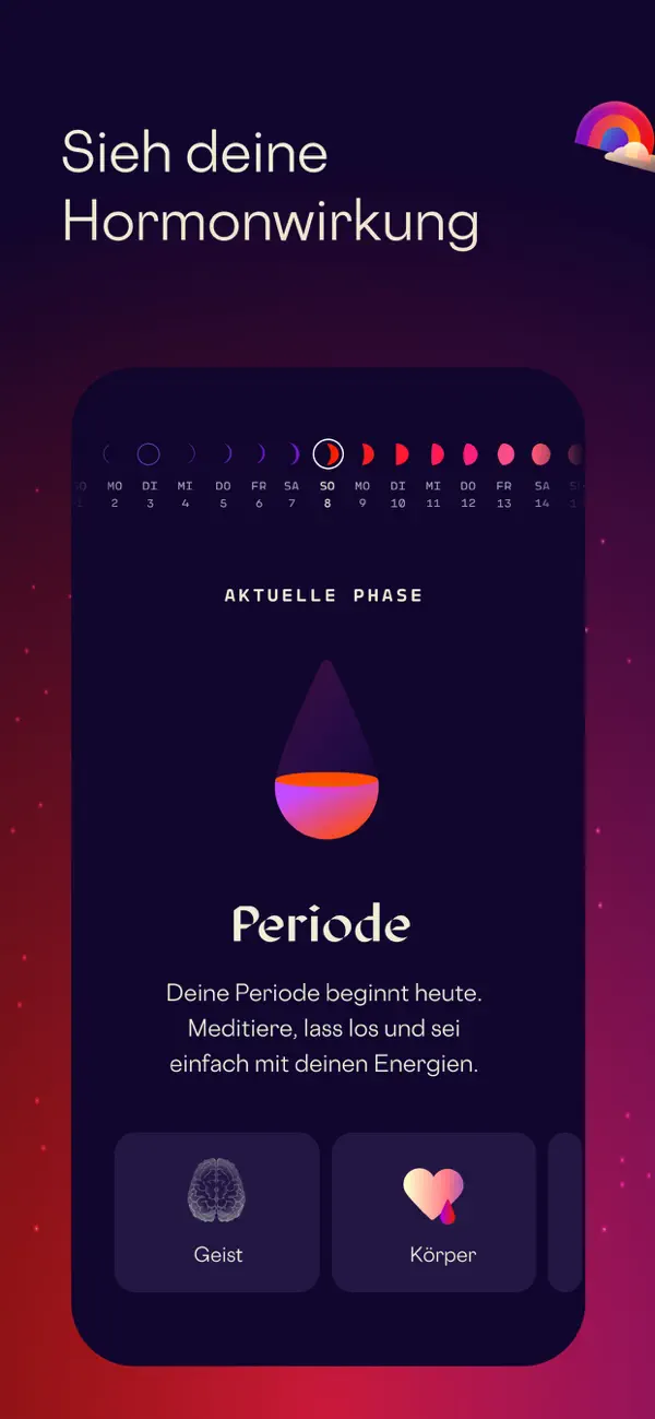 Stardust Period Tracker iPhone App Screenshot 5 – Gesundheit & Fitness