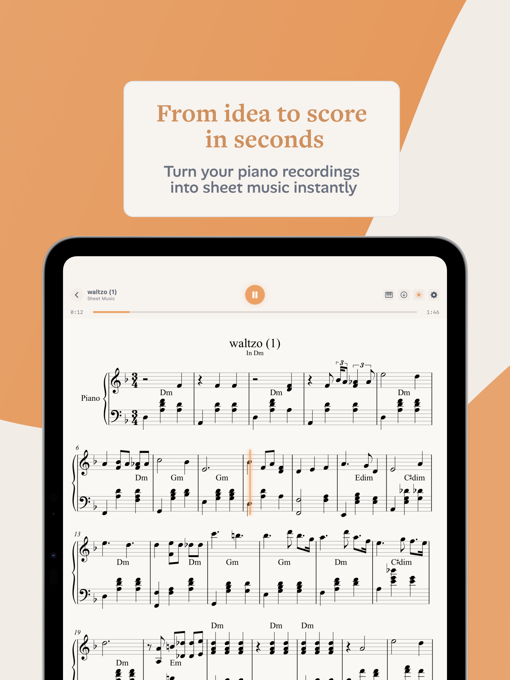 Ivory - Piano to Score, MIDI