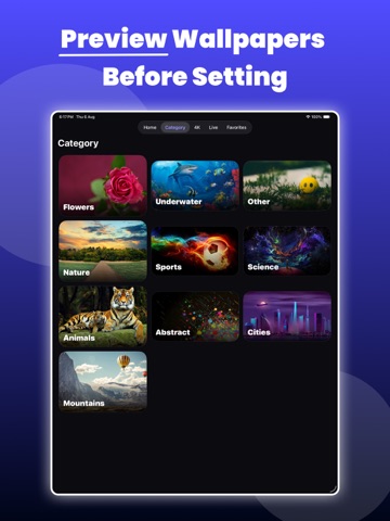 HD 4K Live Wallpapers iPad screenshot