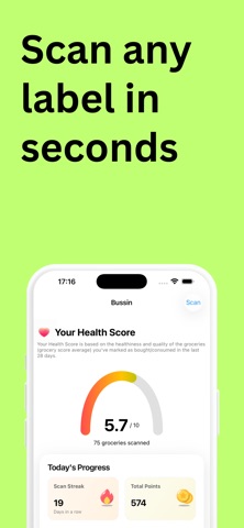 Bussin: Food & Grocery Scanner iPhone screenshot