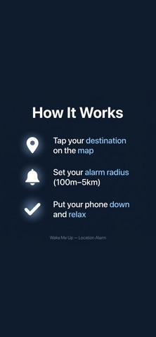 WakeMeUp: GPS Alarm iPhone screenshot