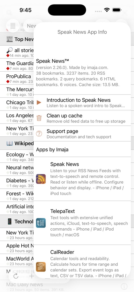 Speak News - RSS news reader - speak-news-app-info