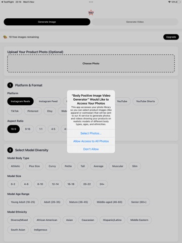 BODYPLUS IMAGE & VIDEO CREATOR iPad screenshot