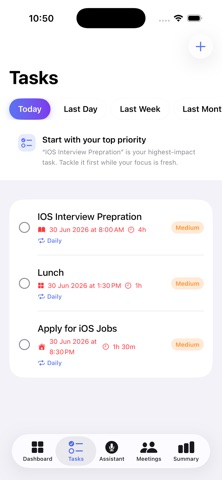 AI VoicePlan: Tasks & Meeting iPhone screenshot