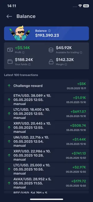 BabyBit trading simulator screenshot 2