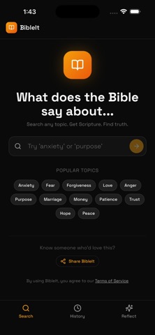 BibleIt - Ask the Bible iPhone screenshot