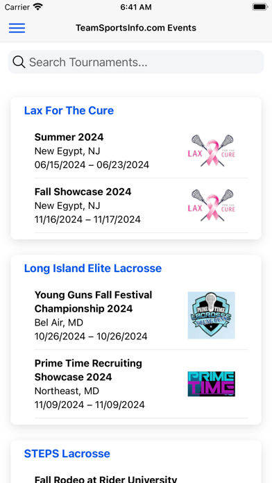 TSIC-Events Screenshot