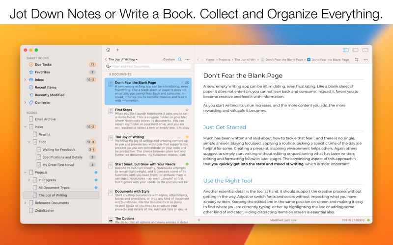 Notebooks – Write and Organize Screenshot