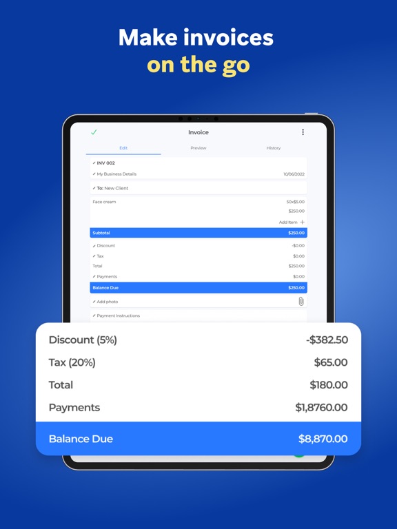 Zintego - Invoice Maker iPad screenshot 4 - Business app