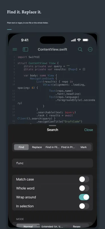 DraftCode: Code & Text Editor screenshot 3 of 8