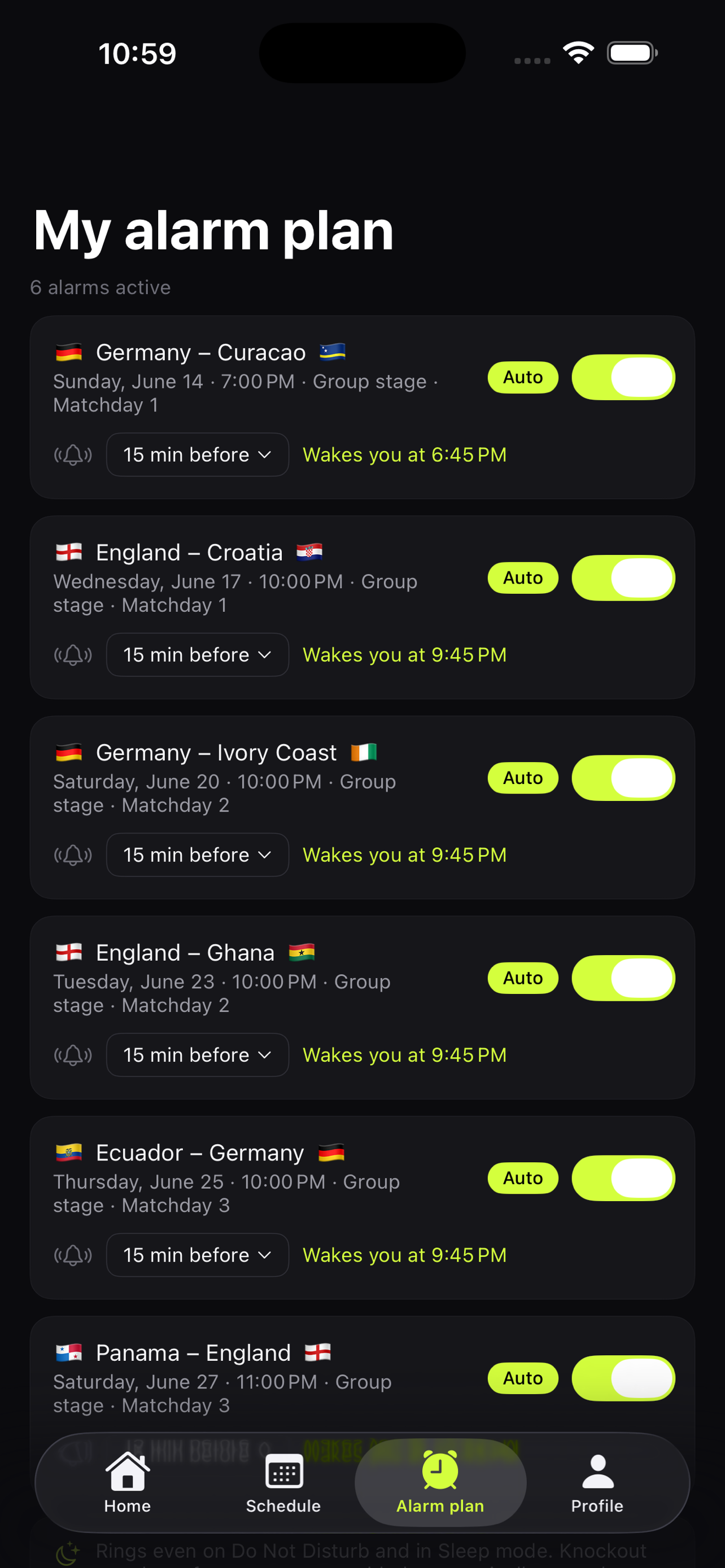 Sports Match Alarm screenshot 3