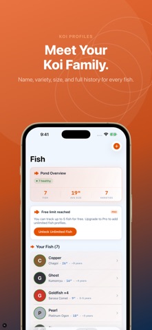 Koi Pond Fish Tracker - Pond iPhone screenshot