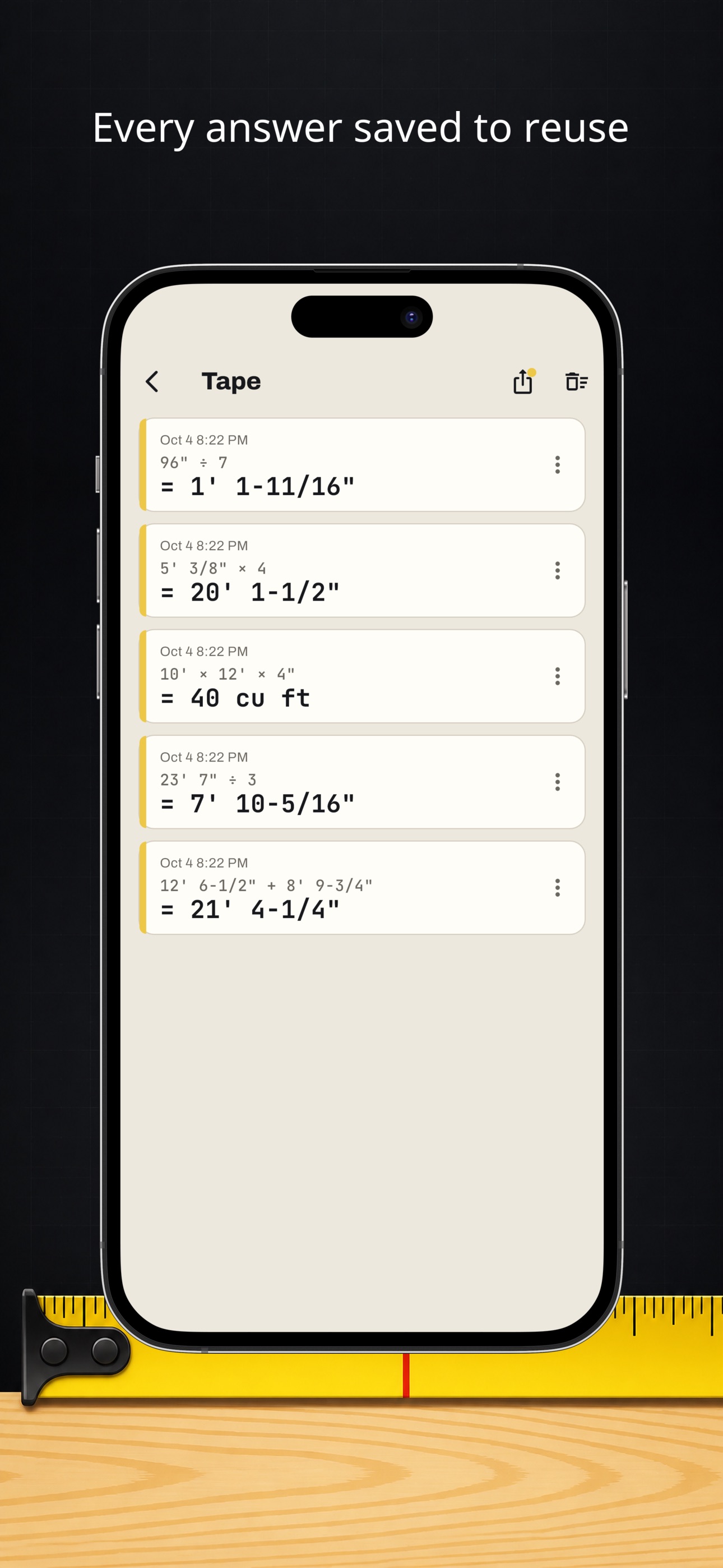 Screenshot 4 of Feet & Inch Calc - Inchmark