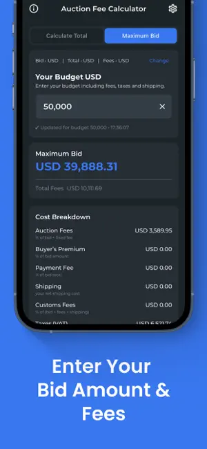 Auction Calculator - Bid Smart screenshot 4
