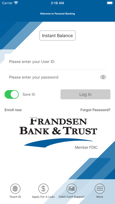 Frandsen – Mobile Banking Screenshot