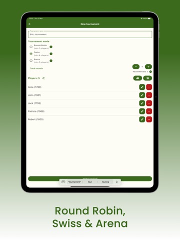 Chess Tournament Manager Pro iPad screenshot