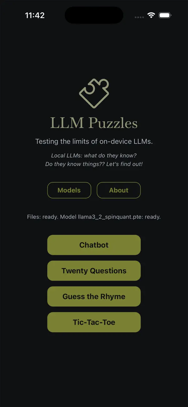 #1. LLM Puzzles (iOS) Ved: Speedi IT Corp