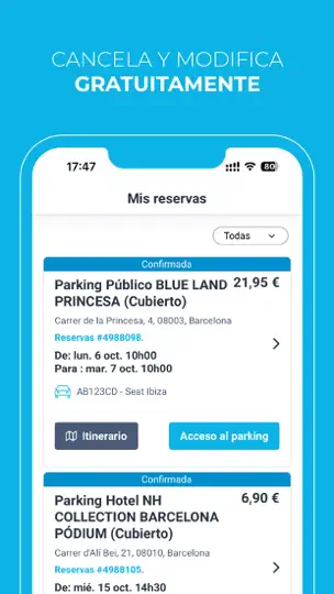 Captura de pantalla de Onepark, ¡Reserva Tu Parking! en iPhone 6