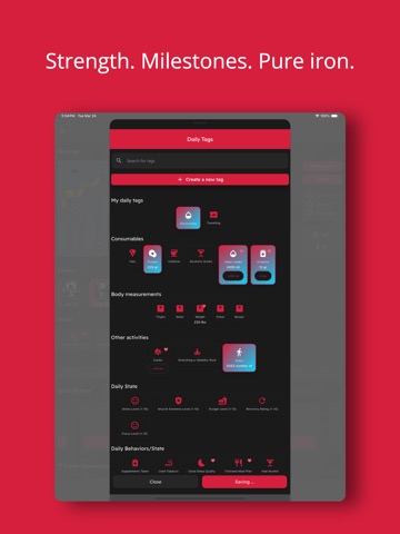 PR.O Workout Tracker Gym Log iPad screenshot