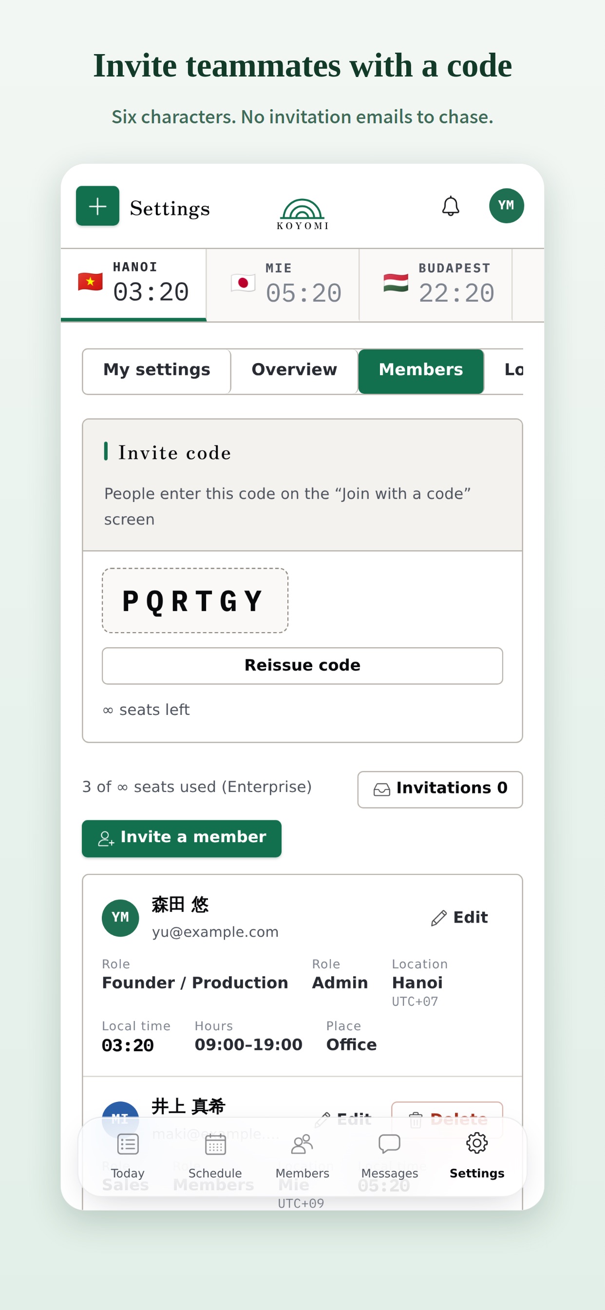 Screenshot 8 of Koyomi — Team Time Zones