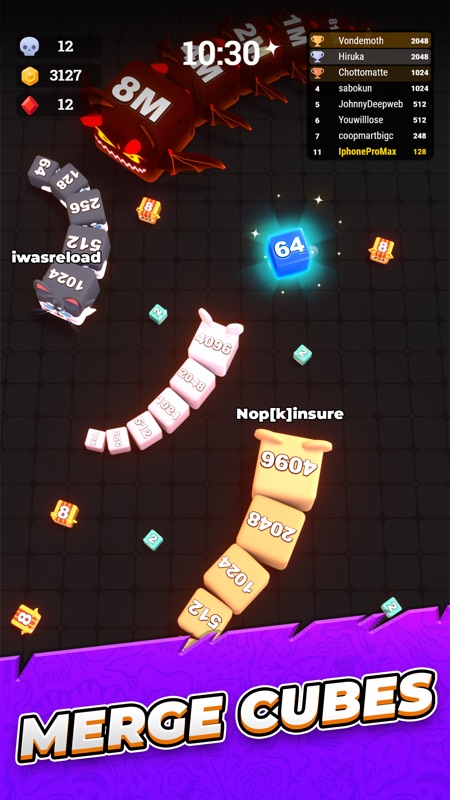 Jelly Cube Snake io screenshot 1