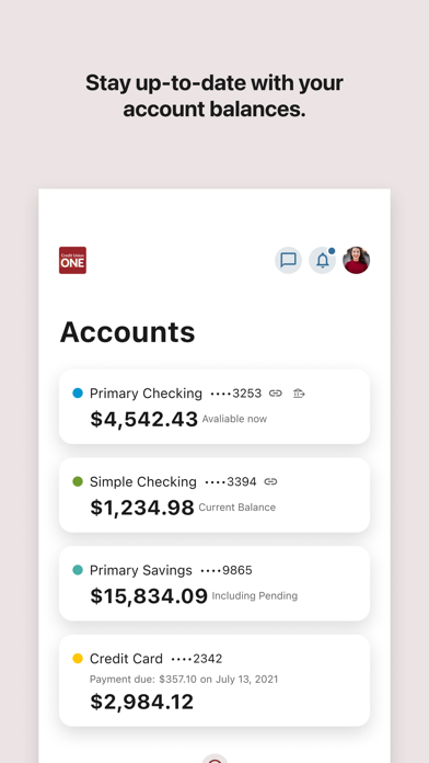 Credit Union ONE (Michigan) iPhone screenshot