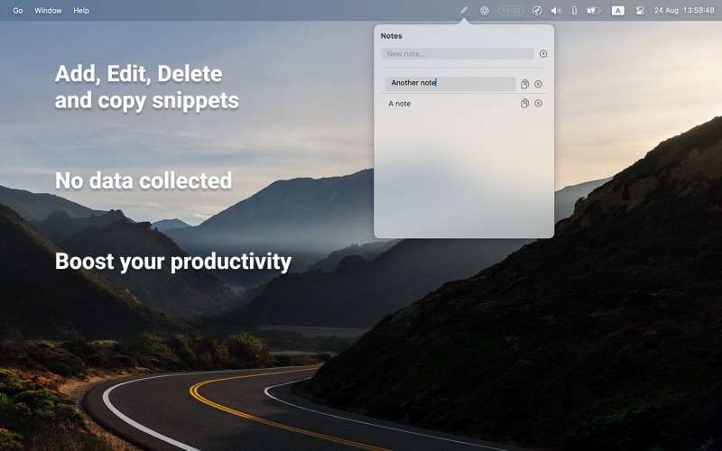 Top Tip: Menu Bar Notes screenshot