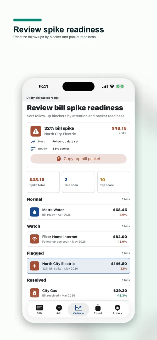Screenshot #3 pour Utility Bill Check Folder