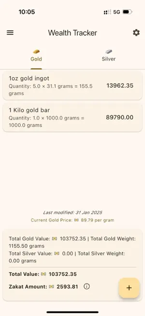 Wealth Tracker: Gold & Silver screenshot 1