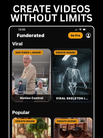 AI Video Generator: Funderated iPad screenshot