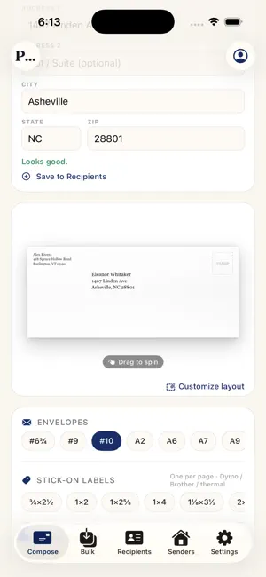Posthaste: PWE Envelope Print screenshot 2