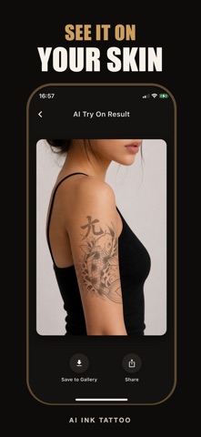 AI Ink Tattoo: Design & Try On iPhone screenshot