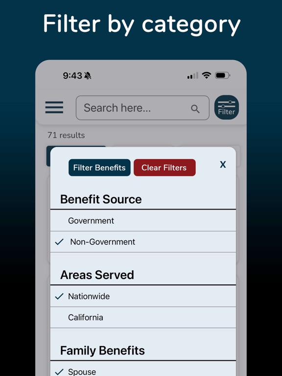 MyVetBENEFITS iPad screenshot 4 - Reference app