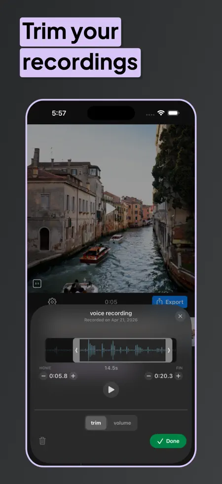 Voice Over Video on iPhone — screenshot 4 of 7