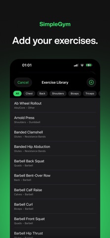 SimpleGym - Log your workouts screenshot