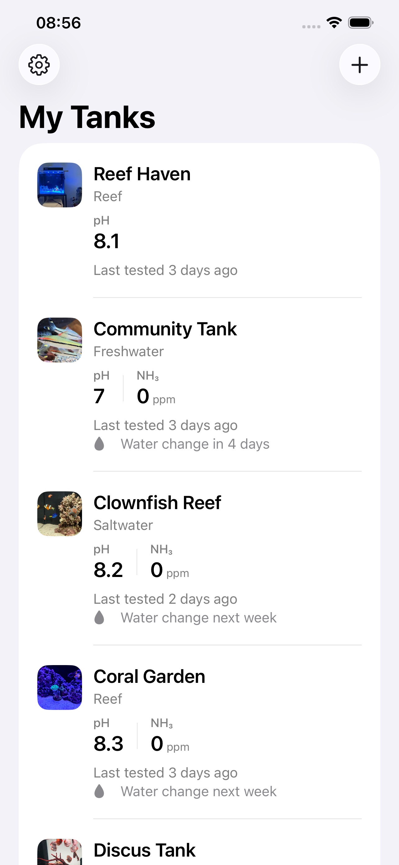 Screenshot 1 of AquaLog - Aquarium Tracker