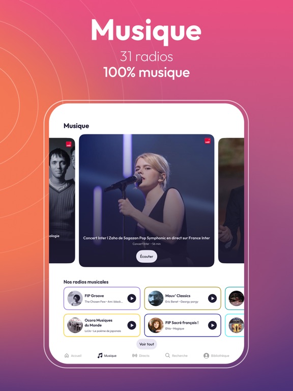 Radio France - podcast, direct iPad screenshot 4 - Music app