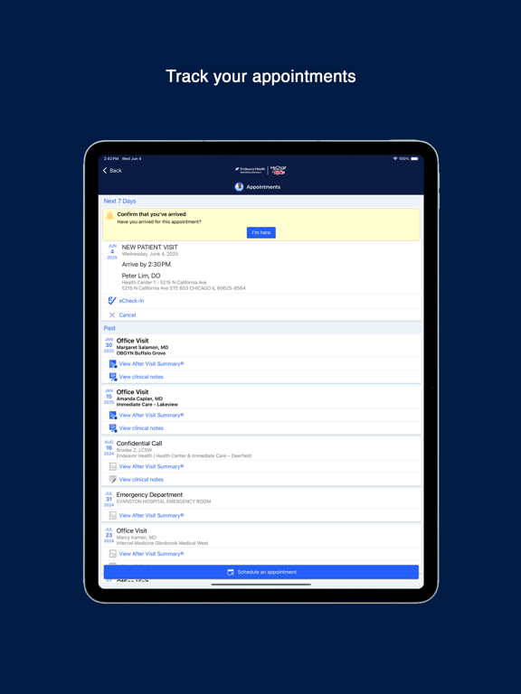NorthShoreConnect iPad screenshot 2 - Medical app