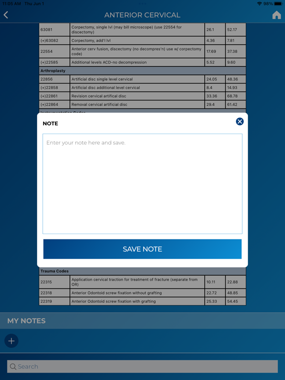 NeuroSpine Coder iPad screenshot 3 - Medical app